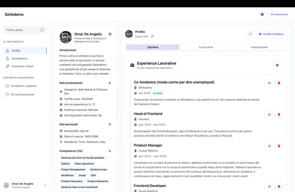 Sevedemo profile page